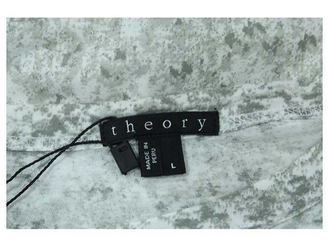 T-shirt stampata Theory in cotone grigio - vista 4