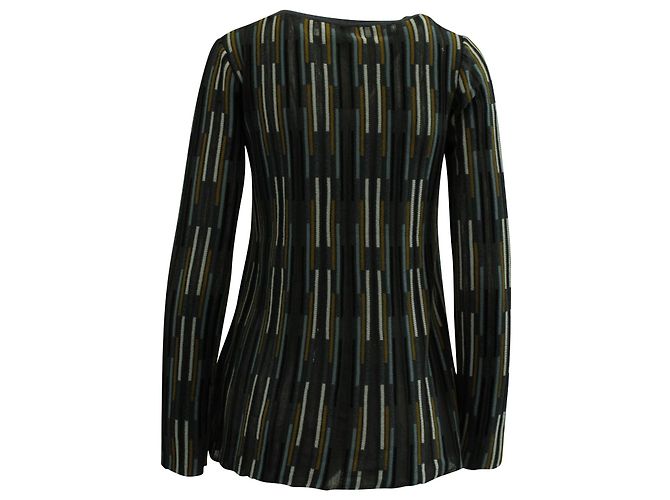 M MISSONI Knitted Stripe Sweater in Multicolor Cotton Python print - view 3