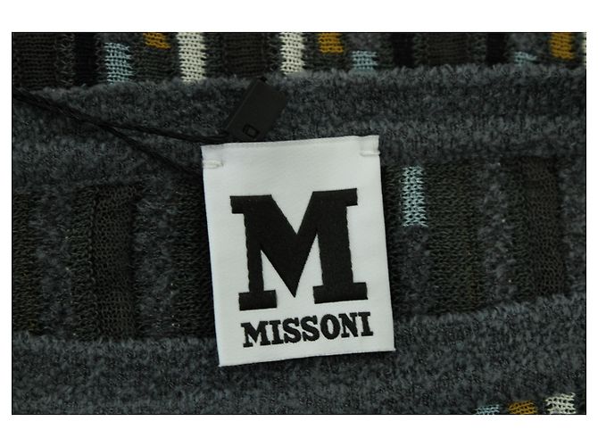 M MISSONI Knitted Stripe Sweater in Multicolor Cotton Python print - view 4