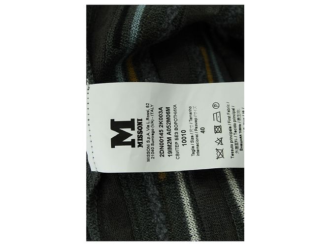 M MISSONI Knitted Stripe Sweater in Multicolor Cotton Python print - view 5