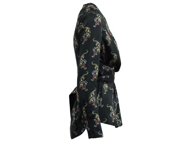 Camicetta Sandro Paris Aya upperr Print in poliestere stampato nero - vista 3