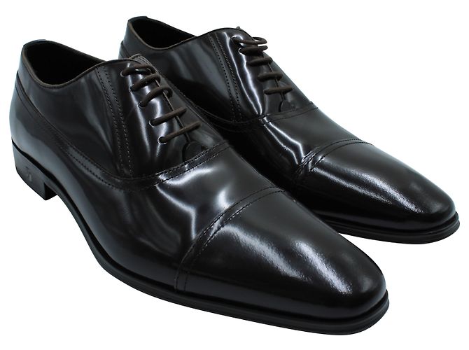 Oxford stringate Versace in pelle marrone - vista 3
