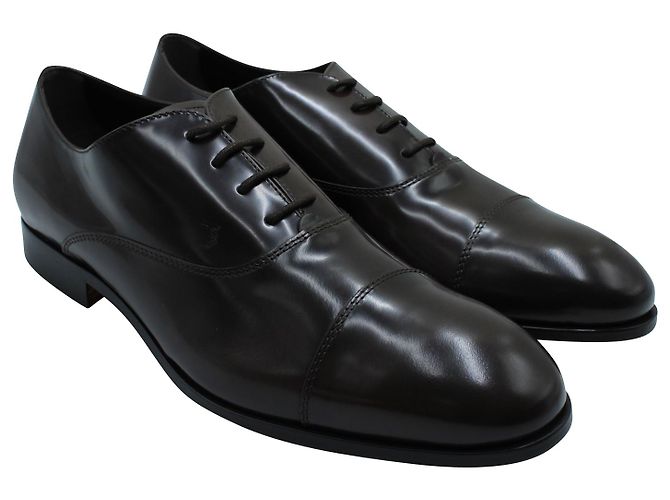 Scarpe Oxford Tod's Stringate in Pelle Marrone - vista 3