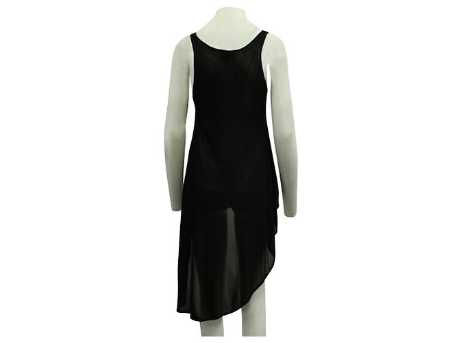 Emporio Armani Top asimmetrico in rete nera con retro lungo - vista 2
