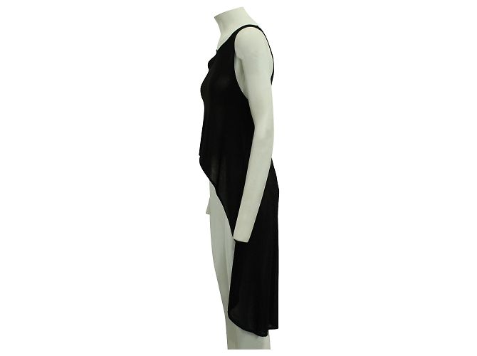 Emporio Armani Top asimmetrico in rete nera con retro lungo - vista 3