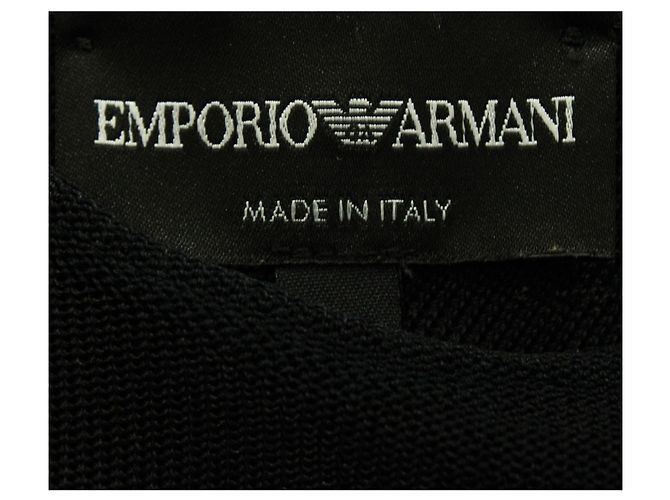 Emporio Armani Top asimmetrico in rete nera con retro lungo - vista 4
