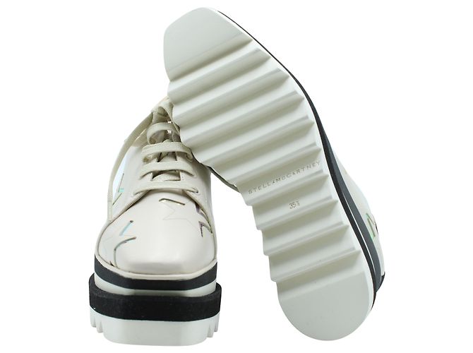 Stella Mc Cartney Stella McCartney Tênis plataforma Sneak-Elyse em couro marfim - vista 6