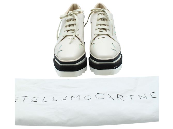 Stella Mc Cartney Stella McCartney Tênis plataforma Sneak-Elyse em couro marfim - vista 9