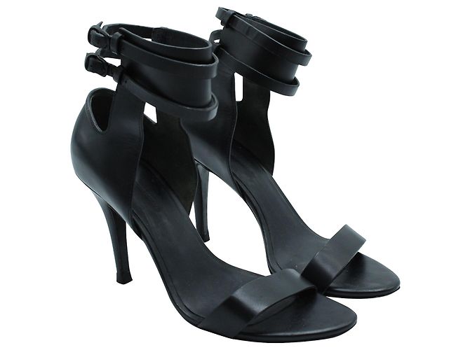 Sandalias de tacón con tira al tobillo en cuero negro de Alexander Wang - vista 3