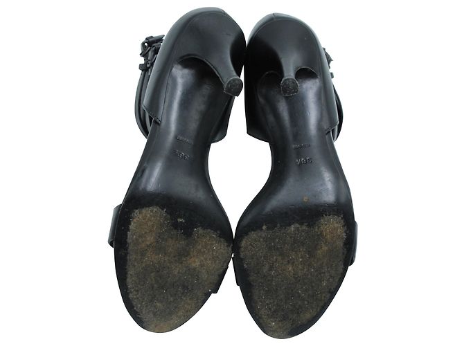 Sandalias de tacón con tira al tobillo en cuero negro de Alexander Wang - vista 6