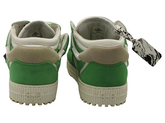 Off White Off-White c/o Virgil Abloh Sneakers Court Low "Green" in Suede Multicolor Stampa python - vista 4