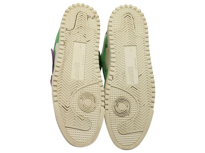 Off White Off-White c/o Virgil Abloh Sneakers Court Low "Green" in Suede Multicolor Stampa python - vista 6