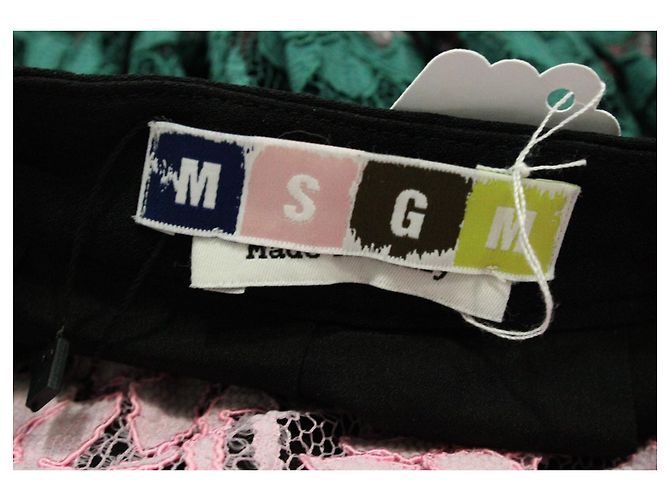 MSGM Gestreifter Spitzenrock aus mehrfarbigem Polyamid Python drucken - Ansicht 4