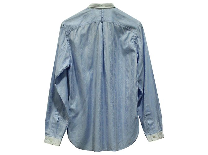 Junya Watanabe Floral Patterned Long Sleeve Shirt in Blue Cotton - view 2