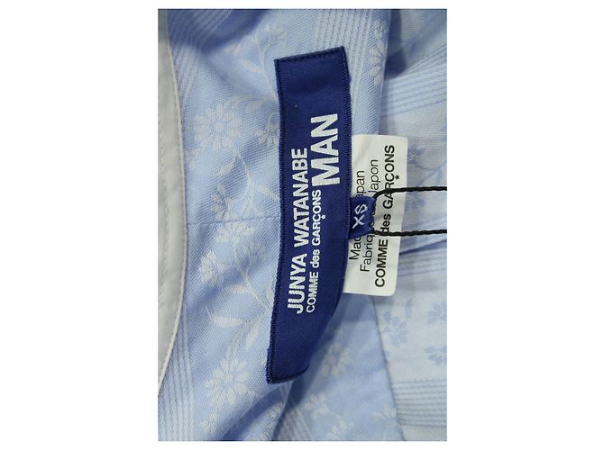 Junya Watanabe Floral Patterned Long Sleeve Shirt in Blue Cotton - view 3