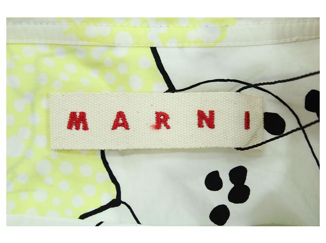 Marni Floral Belted Dress in Yellow Cotton - view 4