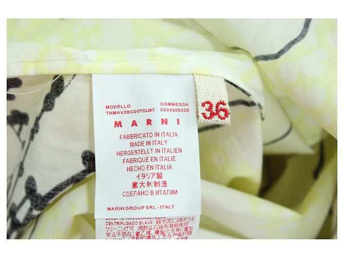 Marni Floral Belted Dress in Yellow Cotton - view 5
