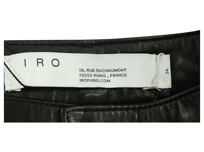 Calça reta plissada Iro Heim em couro preto - vista 3