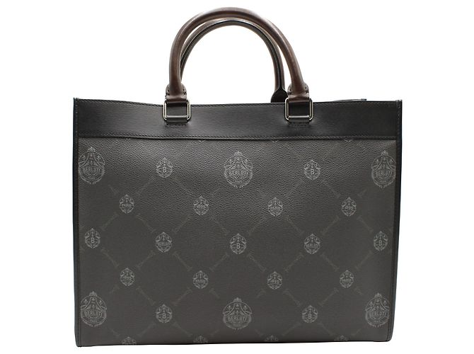 Cabas Berluti Ulysse à Panneaux en Toile en Cuir Noir - vue 3