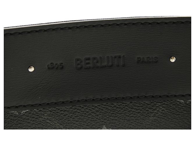 Cabas Berluti Ulysse à Panneaux en Toile en Cuir Noir - vue 7
