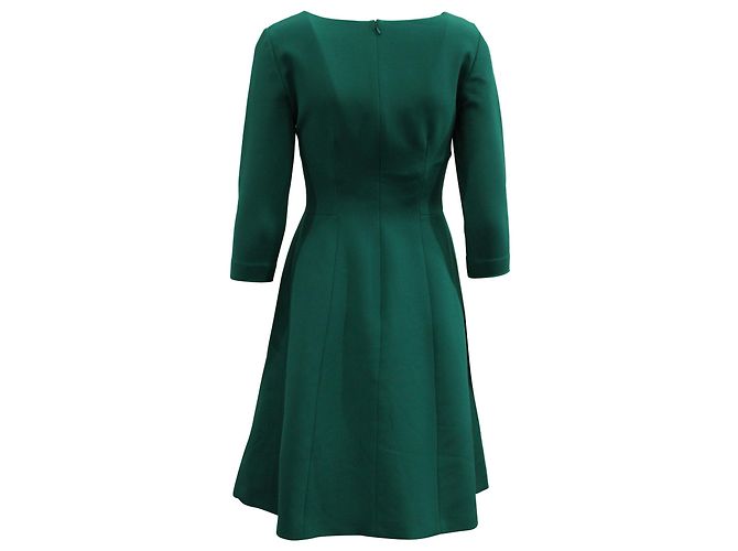 Alberta Ferretti Fit and Flare Kleid aus grüner Seide - Ansicht 3