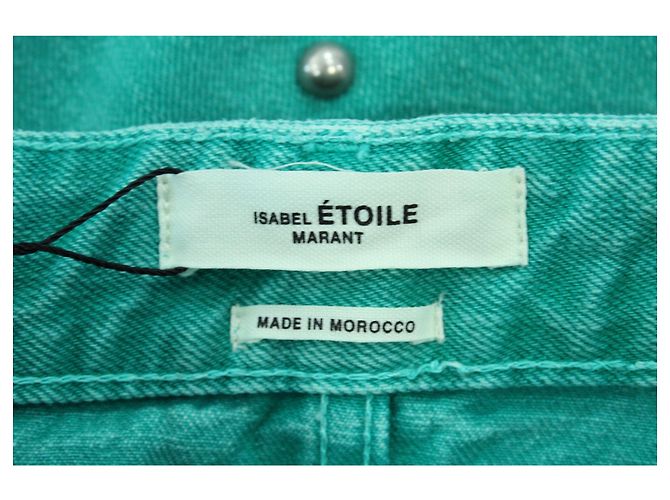 Vaqueros Isabel Marant Etoile Pearl Studded de algodón verde - vista 3
