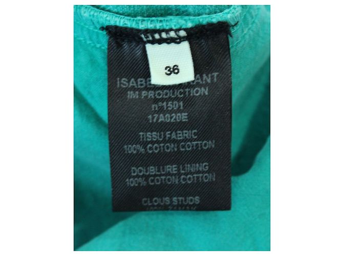 Vaqueros Isabel Marant Etoile Pearl Studded de algodón verde - vista 4
