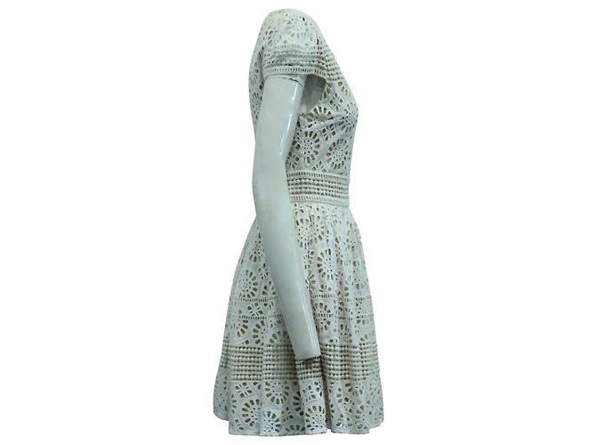 Abito con Occhielli Alice + Olivia in Cotone Bianco - vista 3