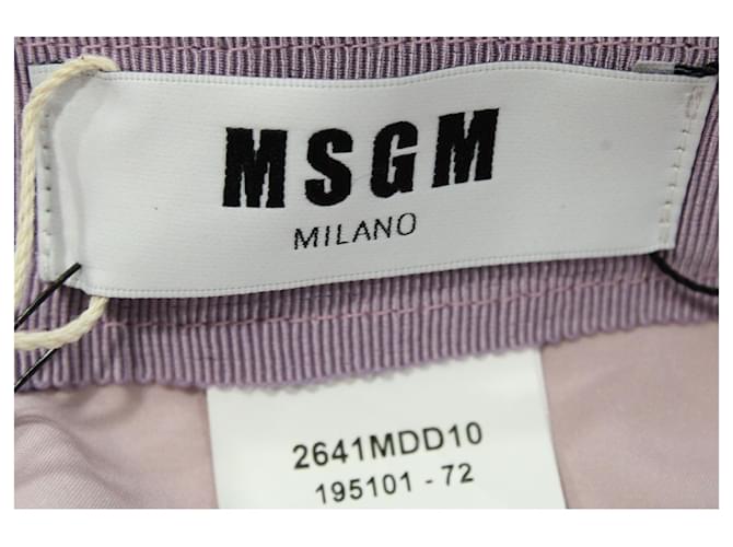 Saia lápis efeito crocodilo MSGM em algodão rosa - vista 4