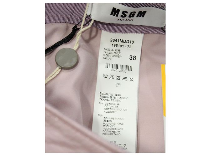Saia lápis efeito crocodilo MSGM em algodão rosa - vista 5