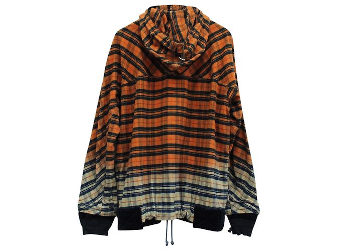Moletom Sacai Xadrez Ombre em Algodão Laranja - vista 2