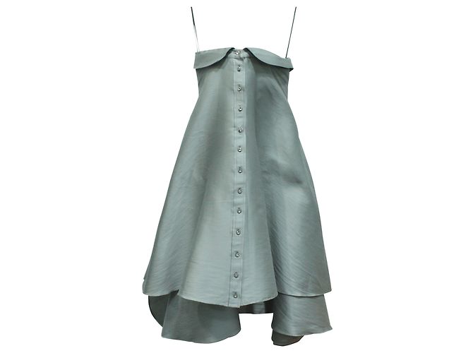 Alexis Mabille Minikleid aus Satin-Twill mit Schleife aus grauem Polyester - Ansicht 2