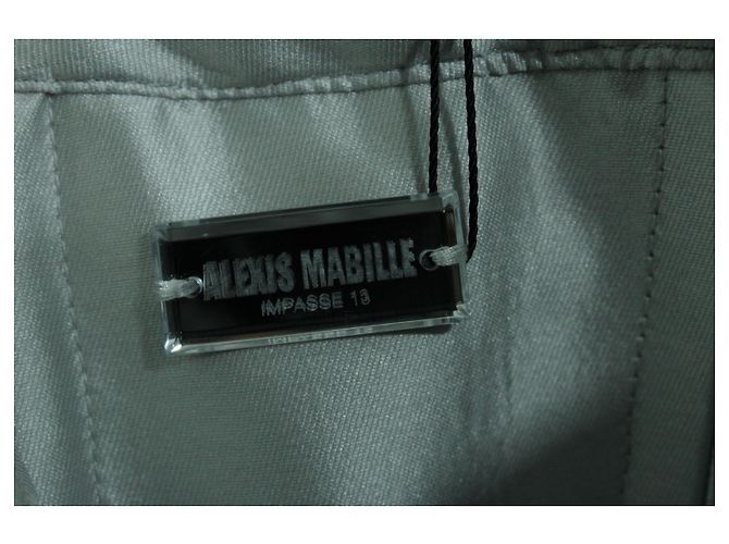 Alexis Mabille Minikleid aus Satin-Twill mit Schleife aus grauem Polyester - Ansicht 3