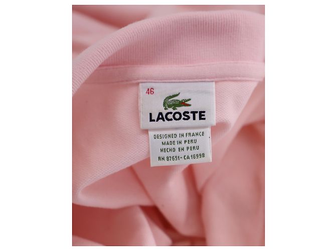 Polo de manga corta Lacoste en algodón rosa - vista 3