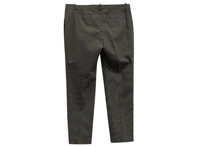 Pantalón Theory de rayas de algodón blanco y negro Impresión de pitón - vista 2