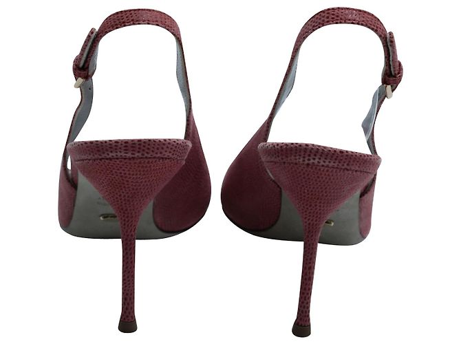 Décolleté Sergio Rossi Peep-Toe Slingback in Pelle Rosa - vista 4