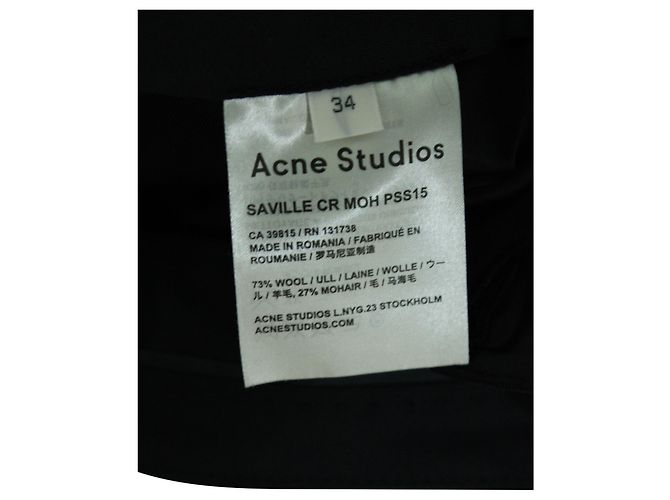 Autre Marque Pantalones de pernera recta en lana negra de Acne Studios Negro - vista 4