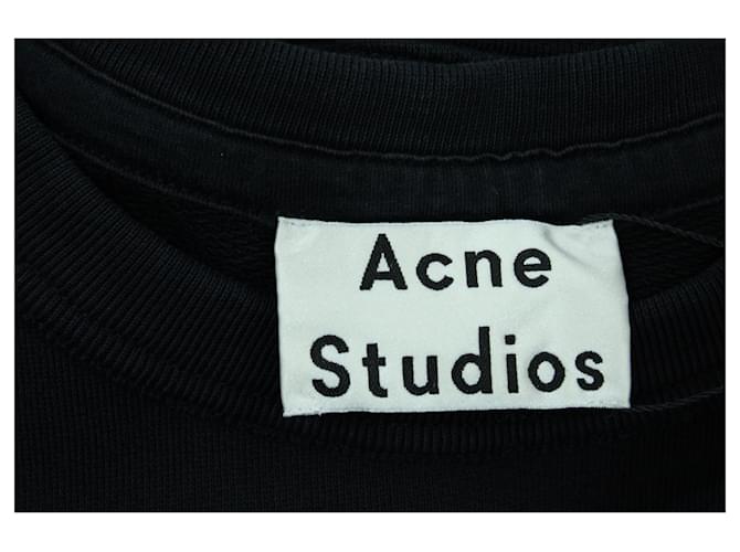 Autre Marque Acne Studios Faise Pullover mit Rundhalsausschnitt aus schwarzer Baumwolle - Ansicht 3