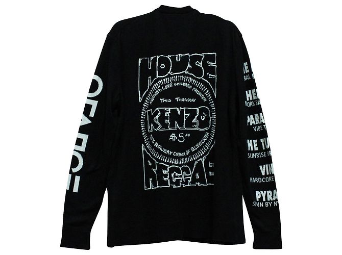 Kenzo House Reggae-Strickjacke aus schwarzer Baumwolle - Ansicht 2