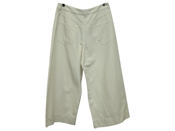 Pantalones capri de pernera ancha en algodón blanco Kenzo - vista 2