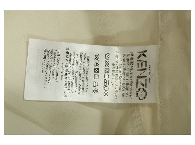 Pantalones capri de pernera ancha en algodón blanco Kenzo - vista 4
