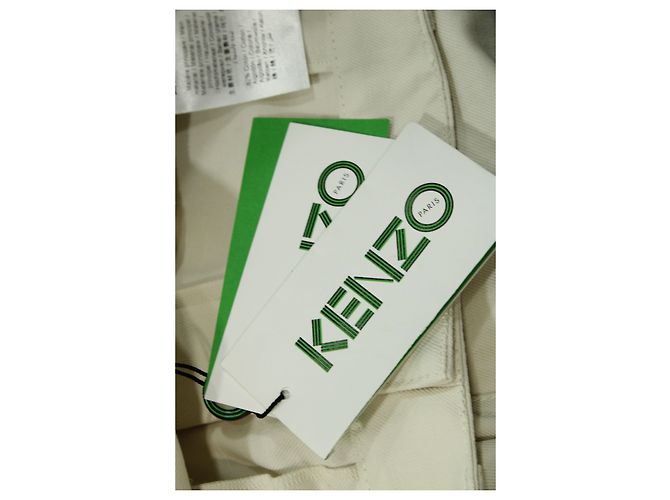 Pantalones capri de pernera ancha en algodón blanco Kenzo - vista 5