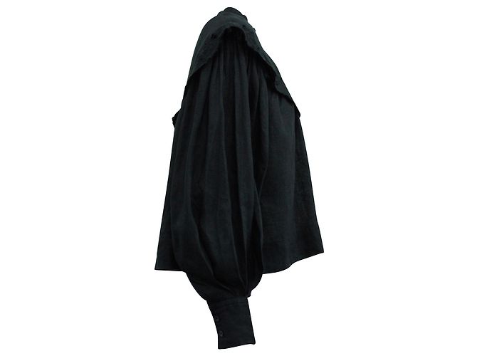 Isabel Marant Étoile Elija blusa con mangas dolman en lino negro - vista 2
