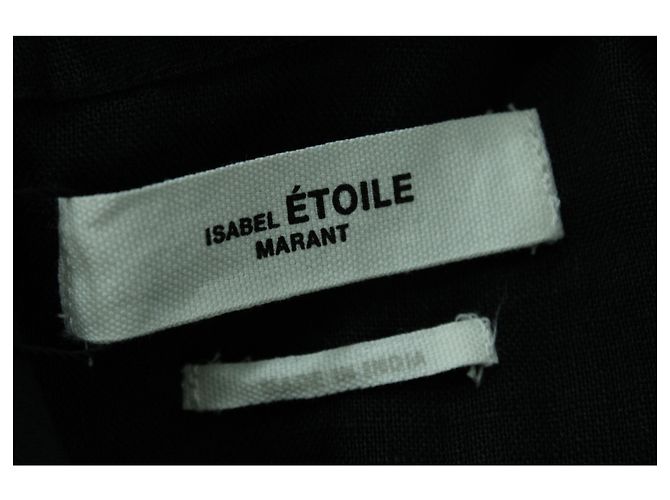 Isabel Marant Étoile Elija blusa con mangas dolman en lino negro - vista 4