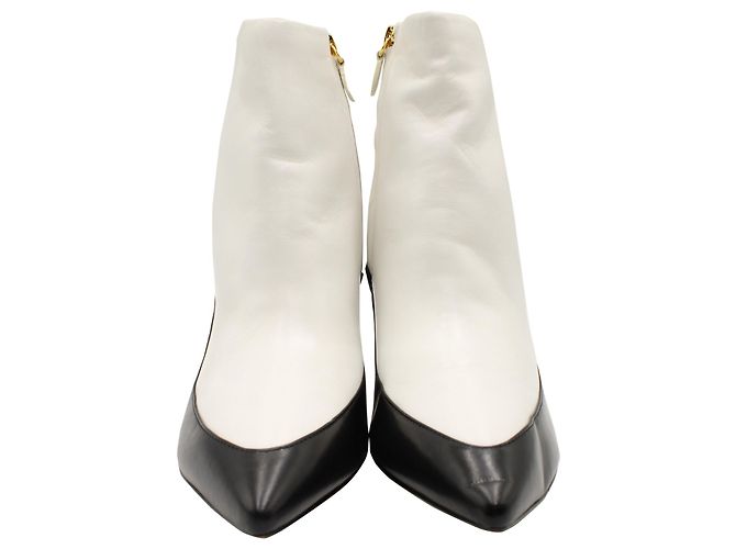 Diane Von Furstenberg Cainta Ankle Boots in White Leather - view 2