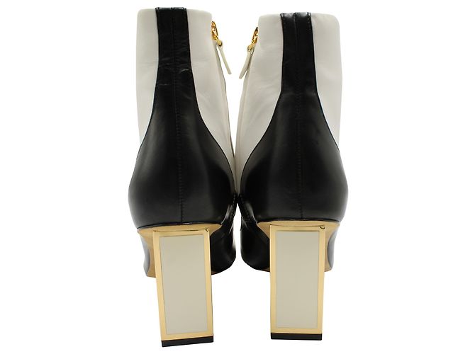 Diane Von Furstenberg Cainta Ankle Boots in White Leather - view 4