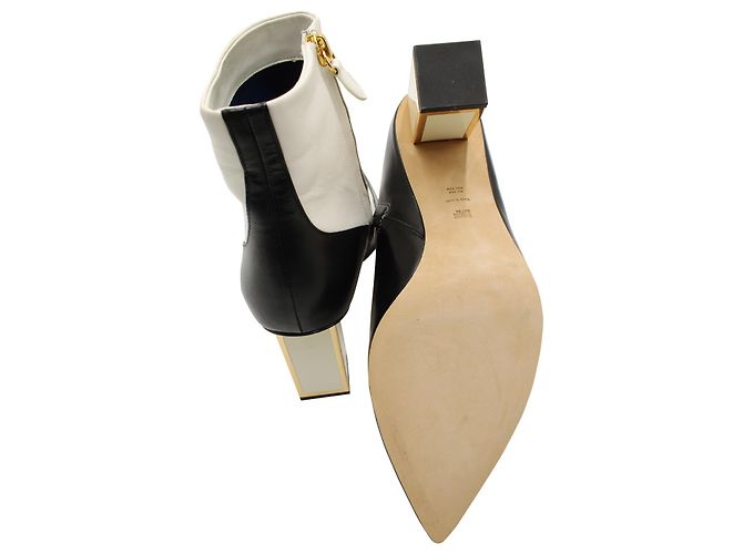 Diane Von Furstenberg Cainta Ankle Boots in White Leather - view 6