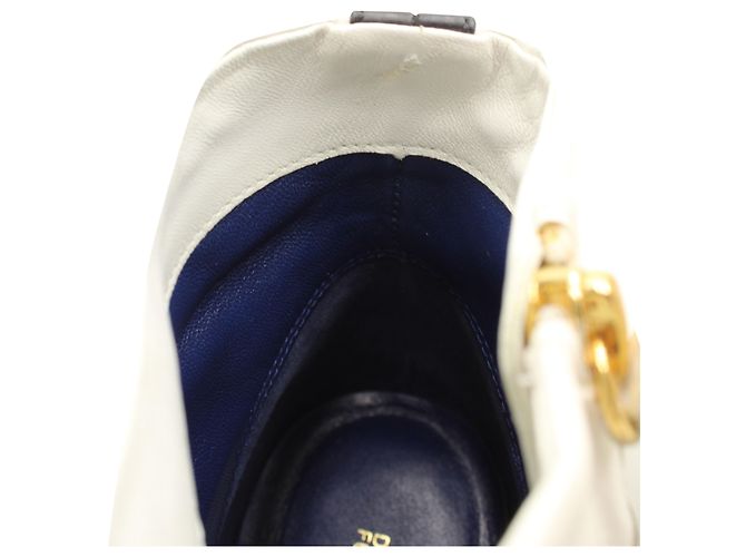 Diane Von Furstenberg Cainta Ankle Boots in White Leather - view 8