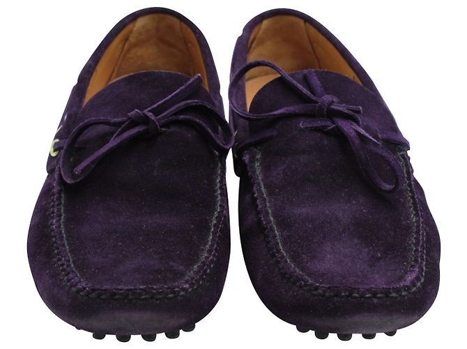 Mocassino Tod's Gommino in camoscio viola Porpora - vista 2