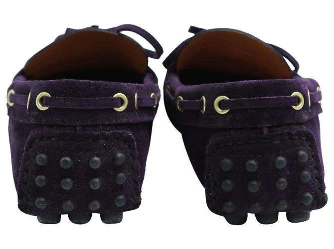 Mocassino Tod's Gommino in camoscio viola Porpora - vista 4